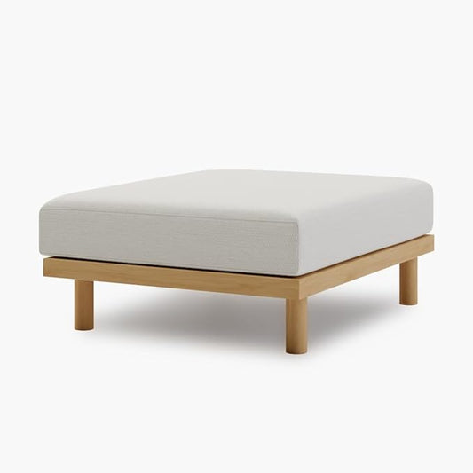 Acanva Minimalist Modular Sectional Sofa for Living Room Wide &amp Deep Seat Convertible Furniture Set with Metal Frame and Movable Covers Ottoman Off White