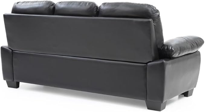 Glory Furniture Marta Faux Leather Sofa in Black