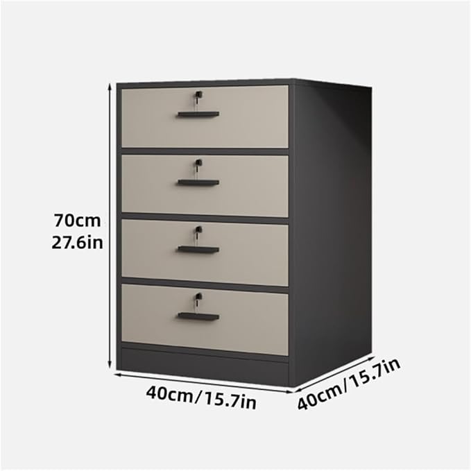 Multi-Layer File Cabinet with Lock Modern and Minimalist Under Desk Storage Multi-Functional Storage Cabinet Filing Cabinets for Home Office(White)