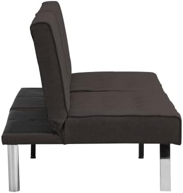 Convertible Futon Sofa Bed Modern 68'' Faux Leather Sleeper Couch for Living RoomGuest Bed Adjustable Backrest Upholstered Recliner Chair Loveseat for Compact Small Space Living Room (Brown New)