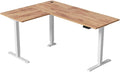 FEZIBO L Shaped Standing Desk Corner Standing Desk L Shape L Shaped Adjustable Table Light Brown