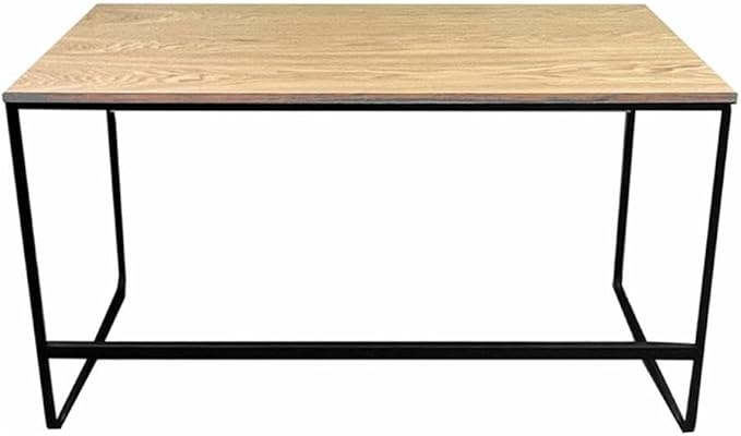Pemberly Row Modern Sleigh-Style Writing Desk 47 W x 22 D x 28.5 H Wood Veneer and Metal Black Finish Minimalist Contemporary Desk for Home Office or Study