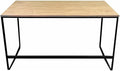 Pemberly Row Modern Sleigh-Style Writing Desk 47 W x 22 D x 28.5 H Wood Veneer and Metal Black Finish Minimalist Contemporary Desk for Home Office or Study
