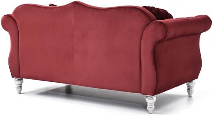 Glory Furniture Hollywood Velvet Loveseat in Burgundy