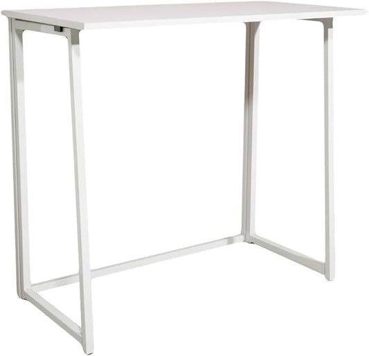 Simple Collapsible Computer DeskFolding Computer Desk for Small SpacesSpace-Saving Home Office Desk Laptop Table Writing Desk Compact Study Reading TableWhite