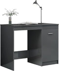 Office DeskIndustrial Gaming TableSmall Standing Deskfor Small SpaceHome Office TableSimple StyleDesk High Gloss Gray 39.4x19.7x29.9 Chipboard