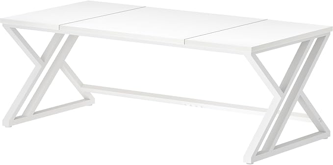 LVB White Long Computer Desk Modern Large Wood Metal Office Desk Farmhouse Pc Study Work Writing Desk for Two Person Rustic Double Workstation Executive Desk for Home Bedroom Living Room 70 Inch