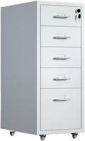 Filing Cabinet Thickened Cold-Rolled Steel Chest of Drawers Storage Cabinet Multifunctional Data Organizer Cabinet 5 Layer Large Capacity Office File Cabinet File StorageWhiteOne Size