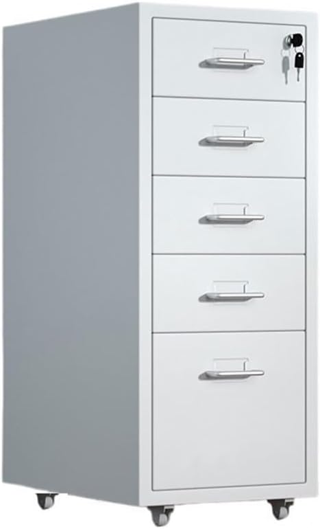 Filing Cabinet Thickened Cold-Rolled Steel Chest of Drawers Storage Cabinet Multifunctional Data Organizer Cabinet 5 Layer Large Capacity Office File Cabinet File StorageWhiteOne Size