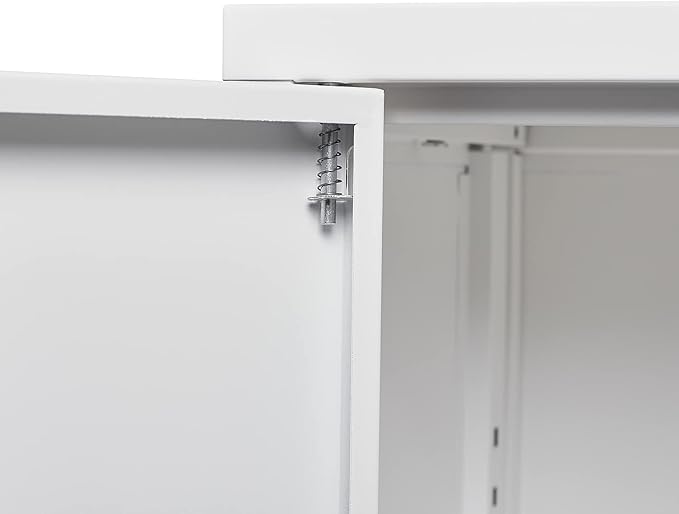 Ball &amp Cast 41.97 Metal Storage Cabinet with Locking Doors and Adjustable ShelfFolding Filing Cabinets w/Solid Steel Tube Locking Shaftfor Home OfficeSchoolGarageWhite