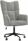 vidaXL Relaxing Chair with Adjustable Height in Light Gray Velvet Steel Frame and Swivel Mechanism - Modern Seating for Office or Living Room