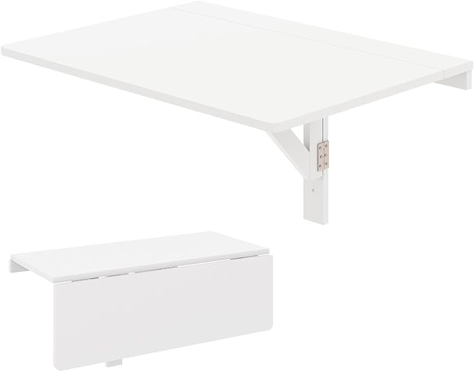 Tangkula Wall Mounted Foldable Table Laundry Table for Folding Clothes Drop-Leaf Floating Desk for Study Bedroom Kitchen Office Laundry Room