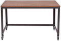 COSTWAY Computer Wood Portable Compact Simple Style Study Writing Desk Workstation 4 Smooth Wheels Home Office Collection Work Table Brown