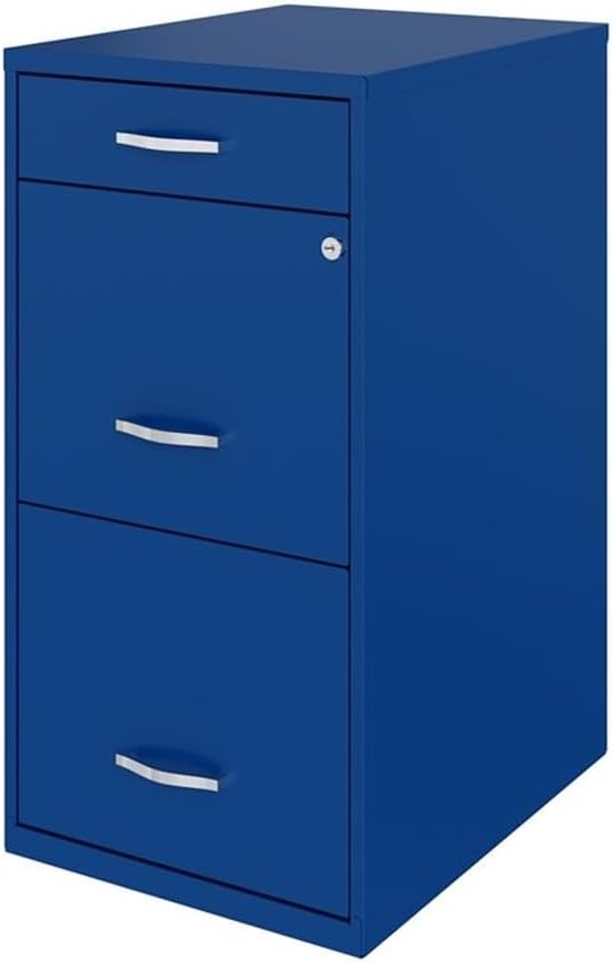 UrbanPro 3 Drawers 27.32 Vertical Blue Metal Filing Cabinet Lockable Pre-Assembled Stationary Letter Size for Home Office