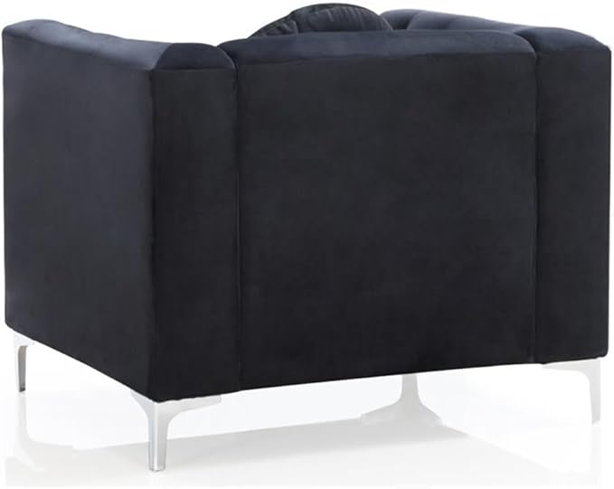 Glory Furniture Pompano Velvet Chair in Black