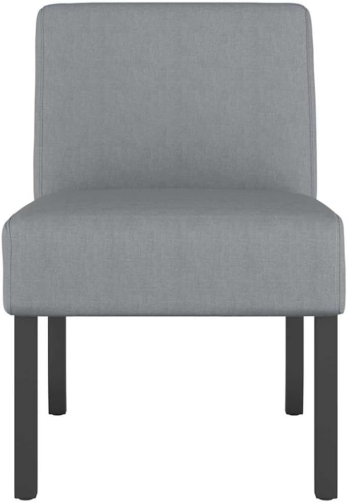 vidaXL Slipper Chair Light Grey Fabric (100% Polyester) Solid Wood Plywood