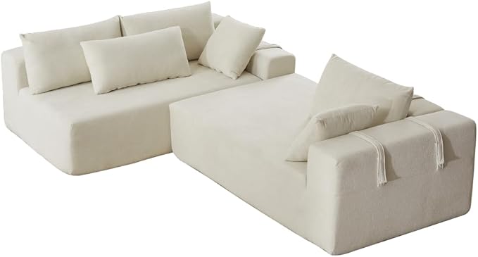 2026 New 108 L Shaped Sectional Sofa Couch Chenille Boneless Couch Deep Seat Sectional Modular Couch for Living Room No Assembly Required