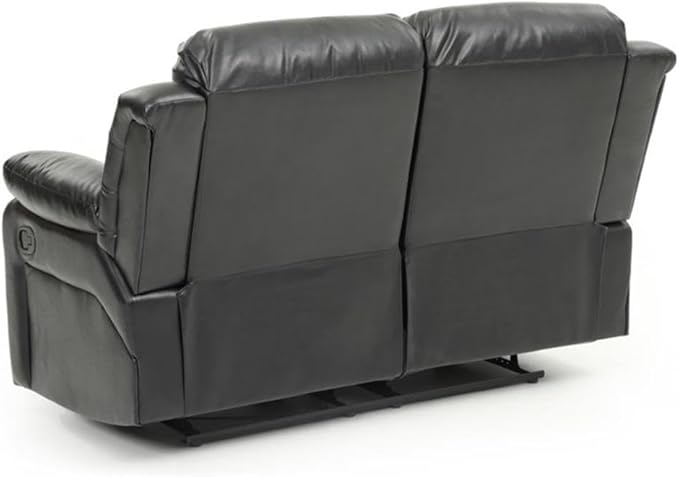 Glory Furniture Daria Faux Leather Reclining Loveseat in Black