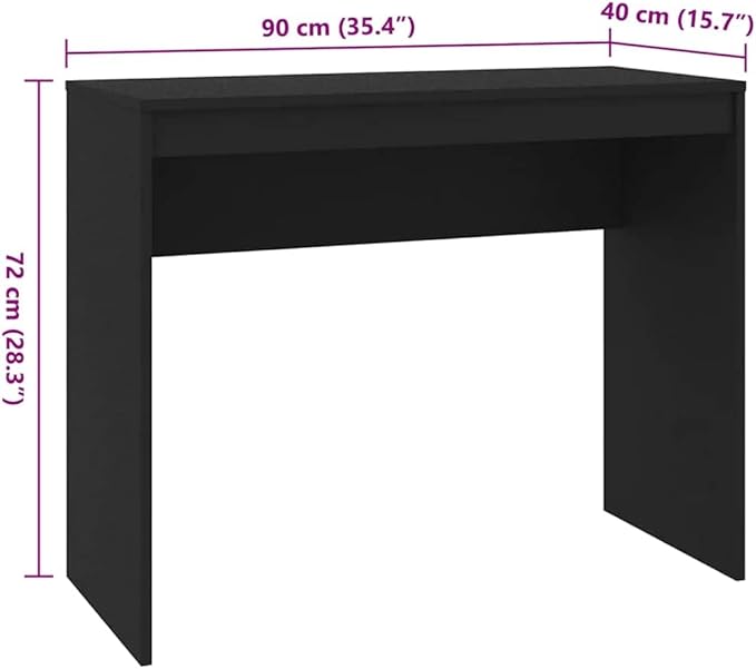 vidaXL Desk Computer Table Study Table Living Room Furniture Living Room Workroom Home Interior Black Engineered Wood