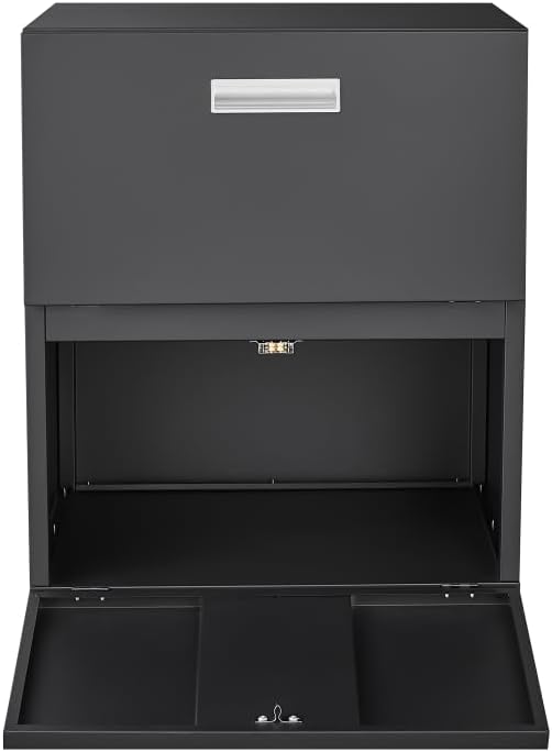 3-Drawer Mobile Filing Cabinet with Lock Legal/Letter Sized Office Storage Suitable for Offices and Study Rooms (Black + Metal + Metal)