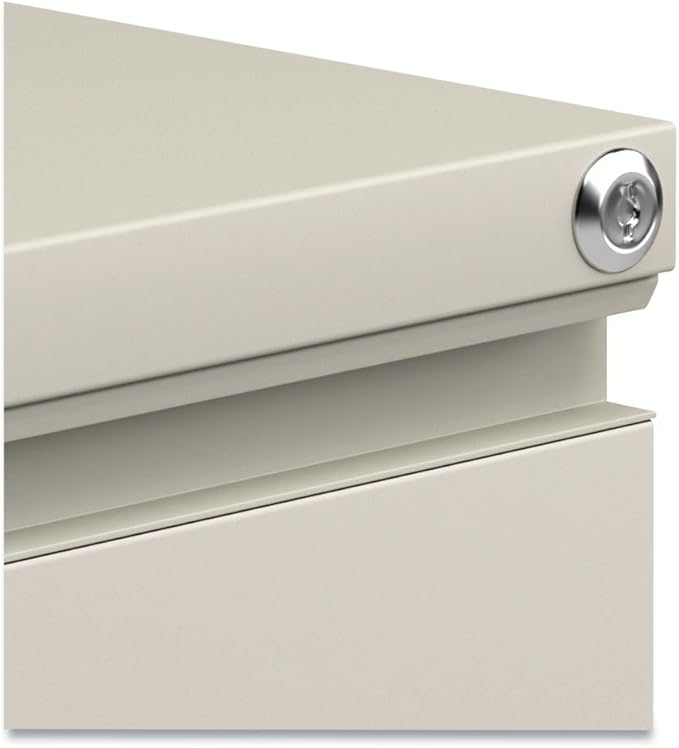 Alera PBFFPY Two-Drawer Metal Pedestal File with Full-Length Pull 14 7/8w x 19 1/8d Putty