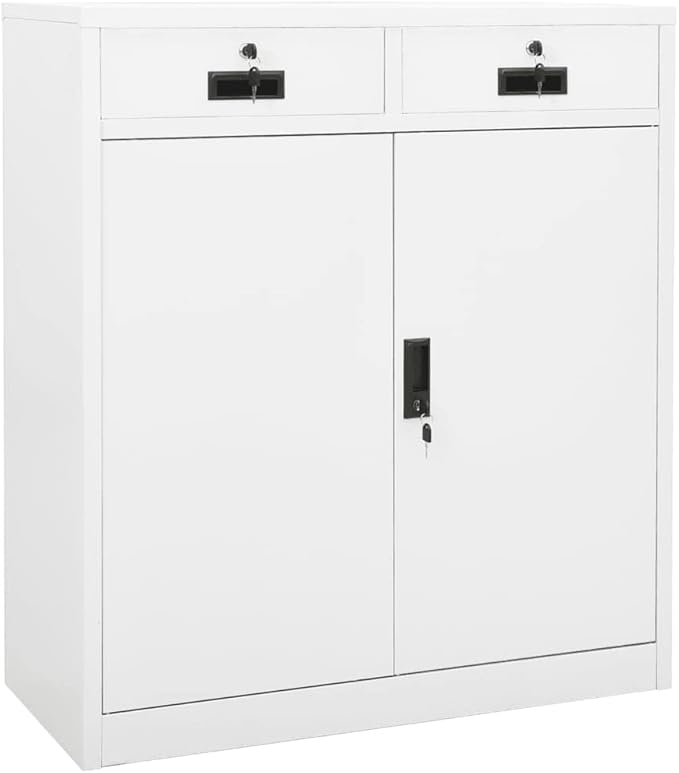 Office CabinetStorage Cabinet Steel Office Storage File Cabinet Storage Cabinet for Home Office Garage for Bedroom Living Room White 35.4x15.7x40.2 Steel