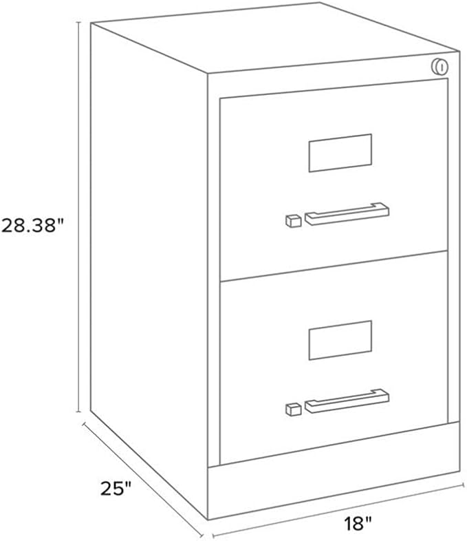 Pemberly Row 2 Drawers 28.38 Vertical Black Metal Filing Cabinet Lockable Pre-Assembled Stationary Legal Size for Home Office