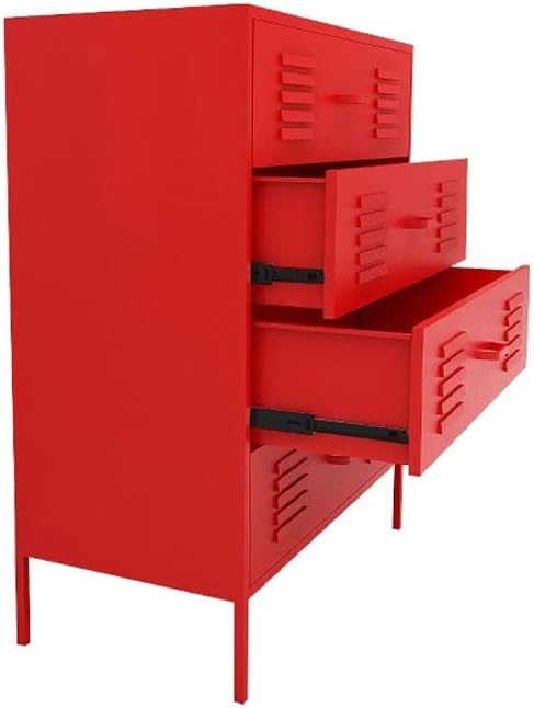 Filing Cabinet Nordic Metal Filing Cabinets for Office Furniture Wide Bucket Cabinet 4 Drawers Storage Cabinets Light Luxury Living Room Cabinet File Storage CabinetsRedOne Size