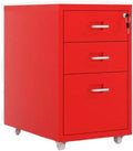 File Cabinet Tin Storage Data Storage Cabinet Under Desk with Lock Mobile Drawer Cabinet (Color : Red)