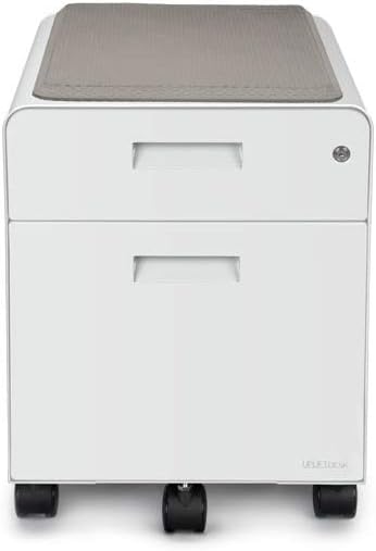 2-Drawer File Cabinet with Seat Rolling (White) by Uplift Desk