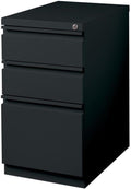 Pemberly Row 3 Drawers 27.75 Vertical Black Metal Filing Cabinet Lockable Pre-Assembled Stationary Letter Size for Home Office