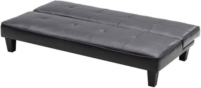 Glory Furniture Alan Faux Leather Sleeper Sofa in Black
