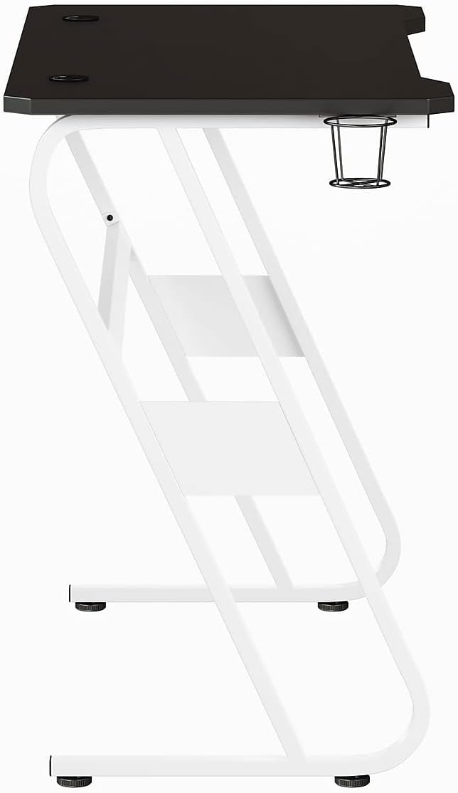 Flash Furniture Fisher Gaming Desk - White Ergonomic Computer Desk - 51.5 Gamers Table with Cup Holder and Headphone Hook