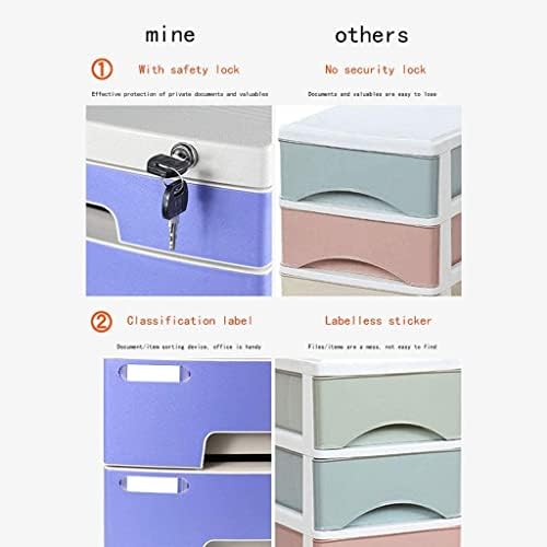 Lockable 5-Drawer Plastic File Cabinet - Desktop Storage Solution for Home &amp Office - Stylish and Functional Organization - 29.5x39.4x43cm