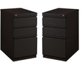 Home Square 2 Piece Pedestal Mobile Filing Cabinet Set in Black