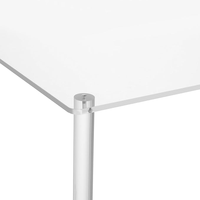 Acrylic Desk 29.5 L x 19.7 W x31.5 H Clear Desk for Laptop Study Writing Rectangular Shaped Computer Desk for Office Living Room Bedroom Easy Assembly
