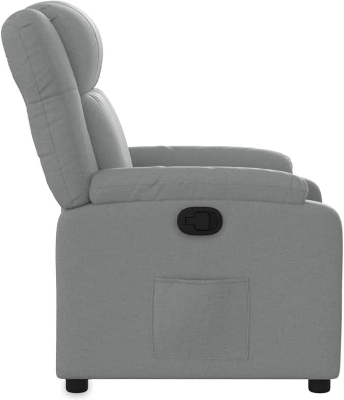 Fabric Recliner Chair Manual Recliner Chair Single Sofa Home Theater Seating Comfy Living Room Single Sofa Chair Light Gray Fabric-36