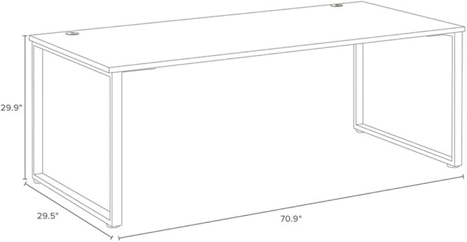 Hirsh 72x30 Open Metal Desk for Commercial/Home Office - Black/Pewter
