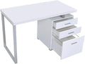 Medieval Moods White Office Desk 23.5 x 47.25 x 30 Reversible Setup Suitable for Home Office and Study Spaces