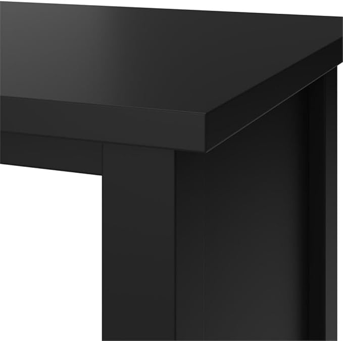 Bush Home Broadview 60W L Shaped Computer Desk with Storage in Classic Black Contemporary Table for Home Office Workspace
