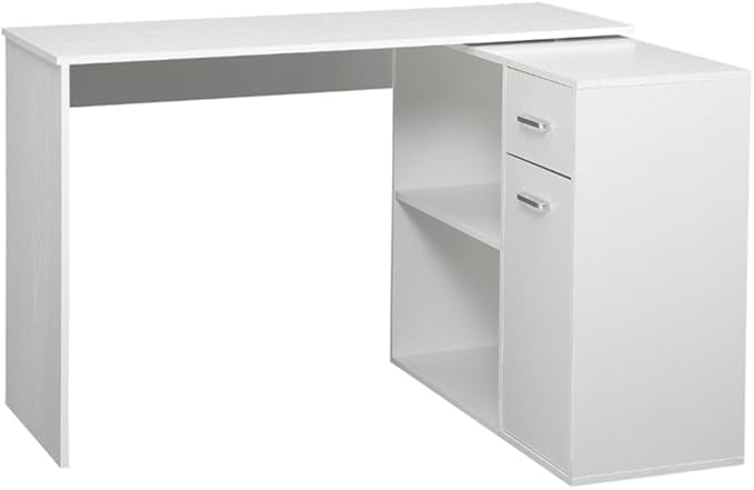 L-Shaped Computer Desk with Bookshelf Home Office Desk with Bookcase Space-Saving Writing Desk Work Table for BedroomCorner Desk with Shelves Office Desk Study Writing Table Workstation