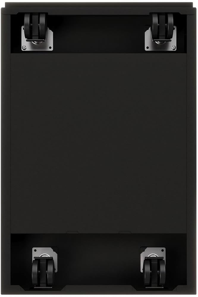 BOWERY HILL 20 3-Drawer Modern Metal Mobile Pedestal Filing Cabinet in Black Lockable Sturdy Steel Construction Mobile Office Storage Durable Document Organization