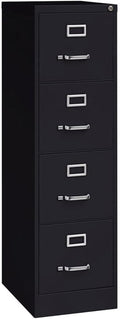 Scranton &amp Co 22 4-Drawer Metal Letter Width Vertical Filing Cabinet in Black Lockable Sturdy Steel Construction Office or Home Use Durable Letter Size File Storage