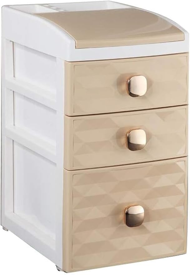 Desk File Cabinet Document Organizer - Desk Drawer Storage Cabinet with Casters with 3 Drawers Under Desk Cabinet Storage Office Drawers(Color:E) (D)