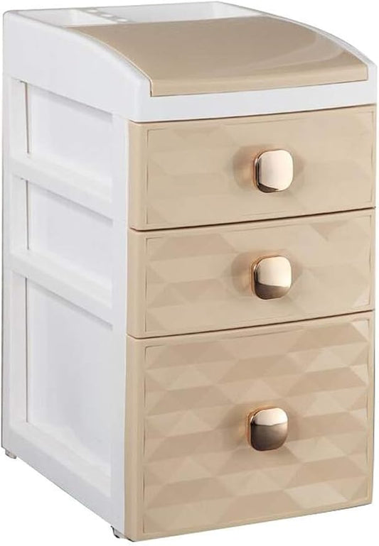 Desk File Cabinet Document Organizer - Desk Drawer Storage Cabinet with Casters with 3 Drawers Under Desk Cabinet Storage Office Drawers(Color:E) (D)