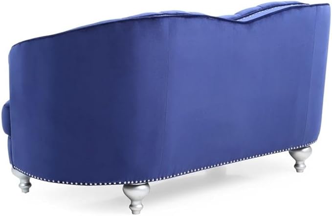 Glory Furniture Jewel Velvet Loveseat in Blue