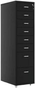 File Cabinet Tin Cabinet Storage Cabinet Under Desk Cabinet with Lock Mobile Drawer Cabinet Storage Data Cabinet (Color : Black)