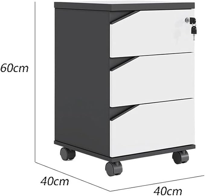 File Cabinets Wooden Under Desk File Cabinet Office Storage Data Sideboard with Locking Drawer Short File Storage Cabinets(Brown)