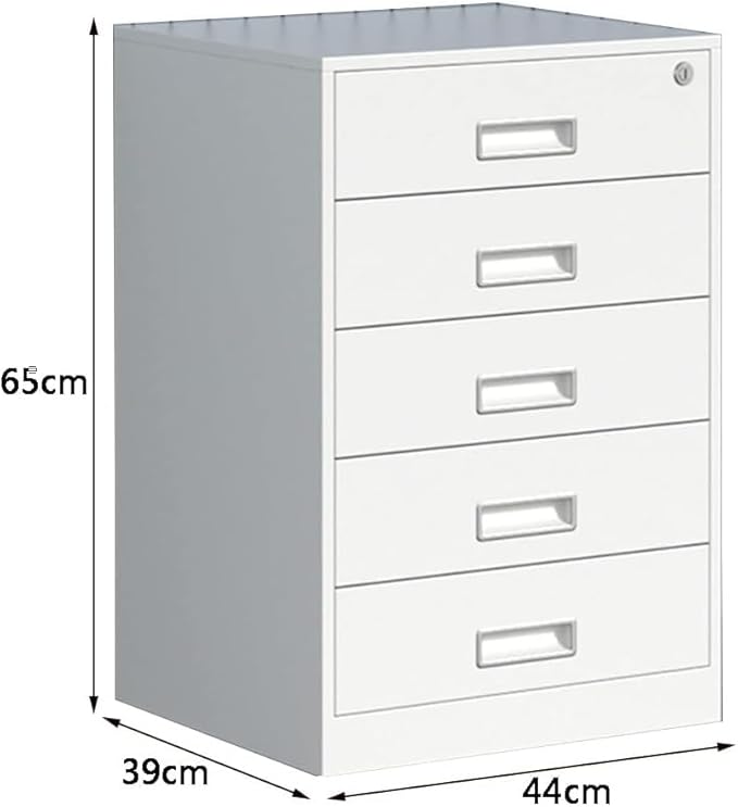 COYEUX 5 Drawers Freestanding Filing Cabinets with Lock Fully Assembled Metal File Cabinet Pre-Assembled Steel Pedestal Under Desk Home Office Utility Cabinet