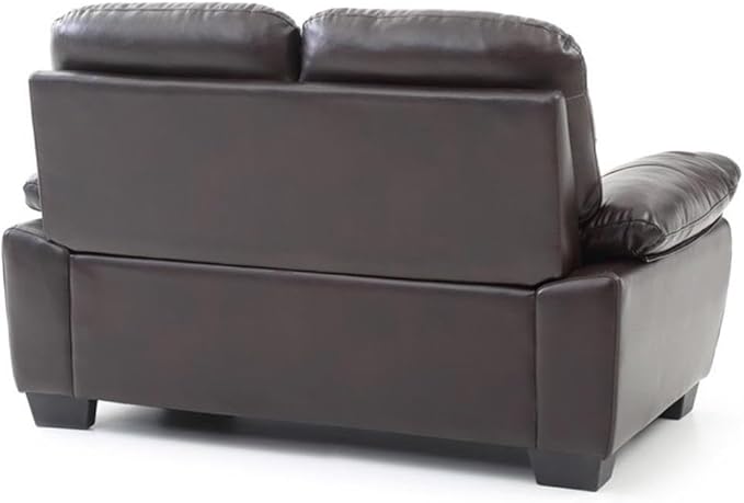 Glory Furniture Marta Faux Leather Loveseat in Dark Brown